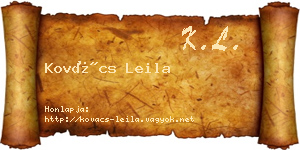 Kovács Leila névjegykártya