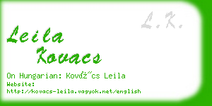 leila kovacs business card